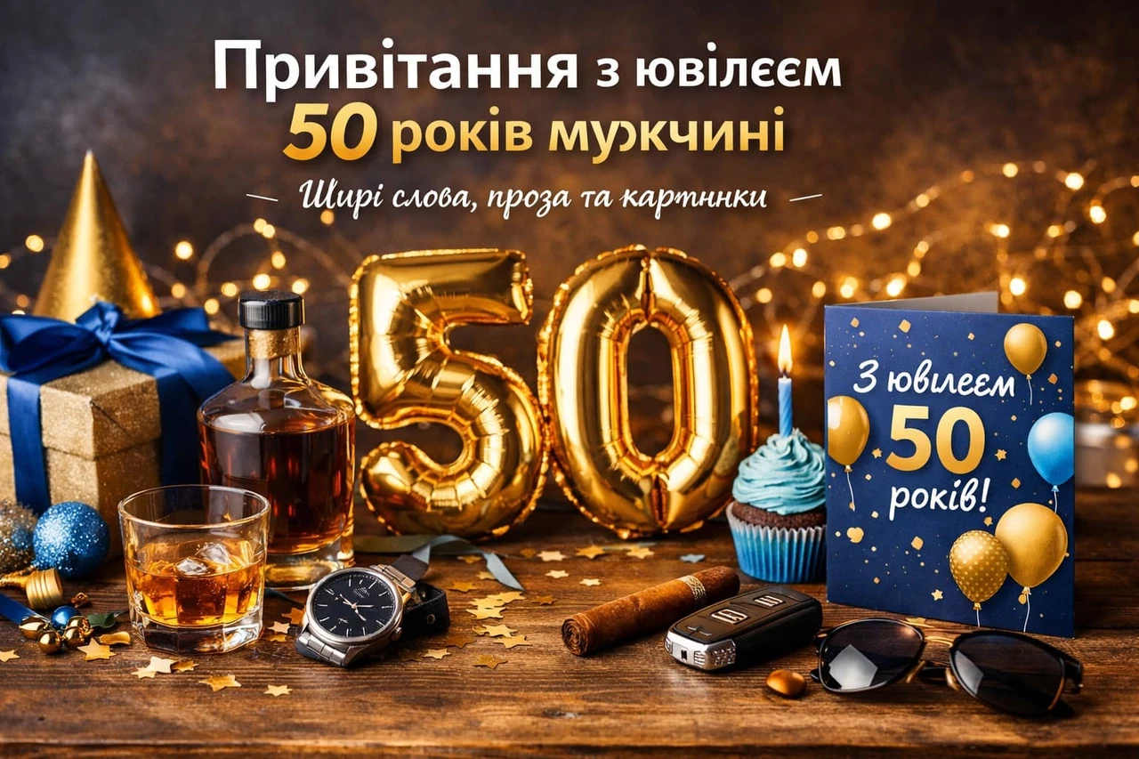 Прикольні привітання з ювілеєм 50 років чоловіку: 8 теплих варіантів